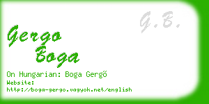 gergo boga business card