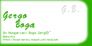 gergo boga business card